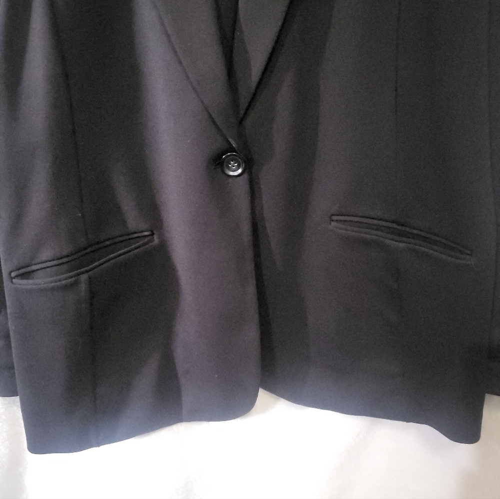 Tailored by Susan Graver Women's Sleek Ponte Blazer Black Size XL - Picture 4 of 6